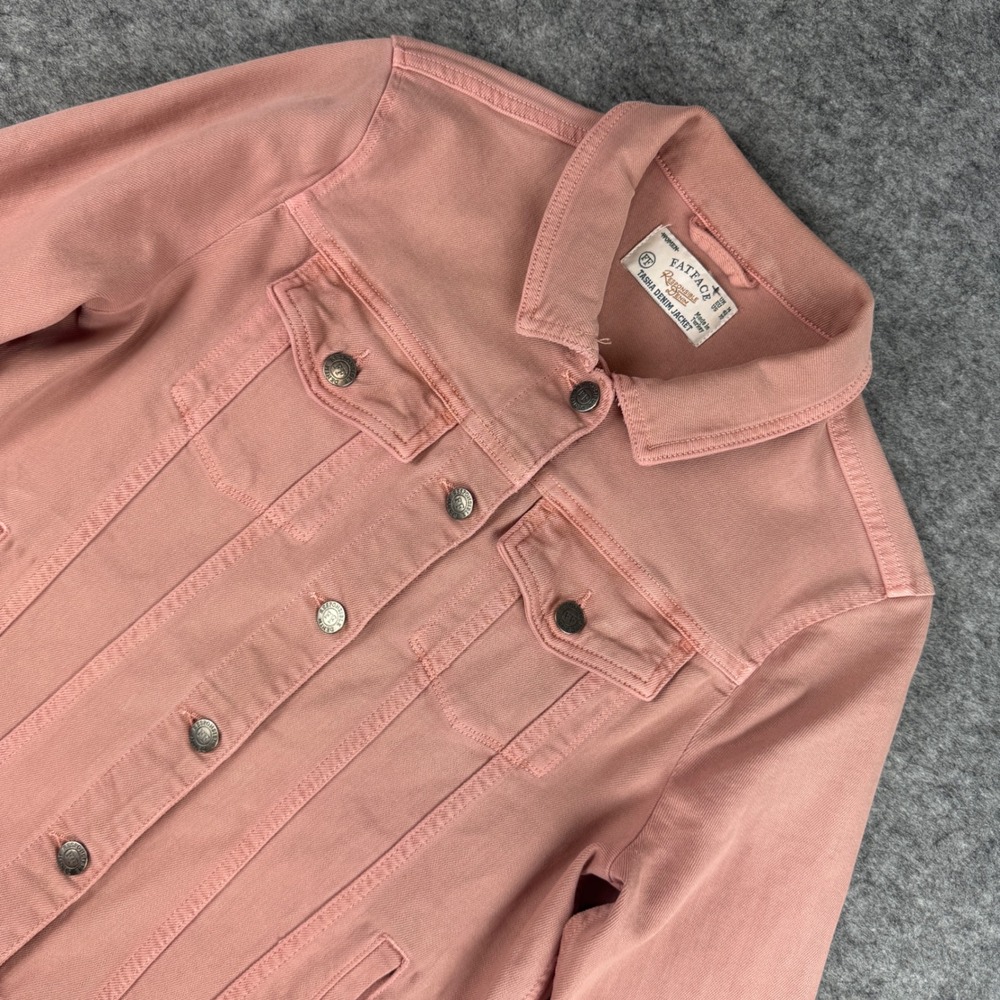 FatFace Tasha Denim Jacket Rosepink Size US 10 Responsible Denim Pink Trucker